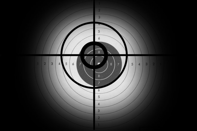 aiming at a target