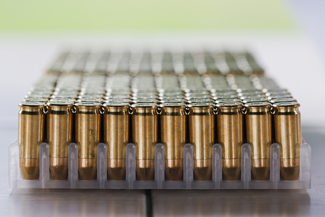 9mm ammunition in case