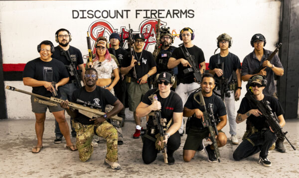 Group celebrating together at The Vegas Machine Gun Experience